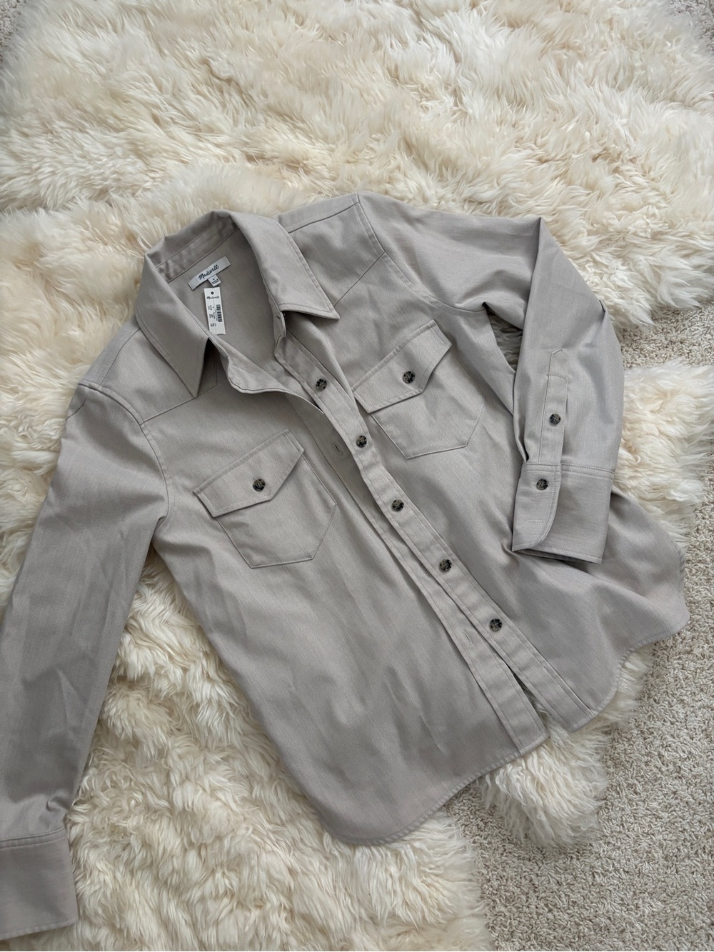 NWT madewell western style twill buttondown in cream